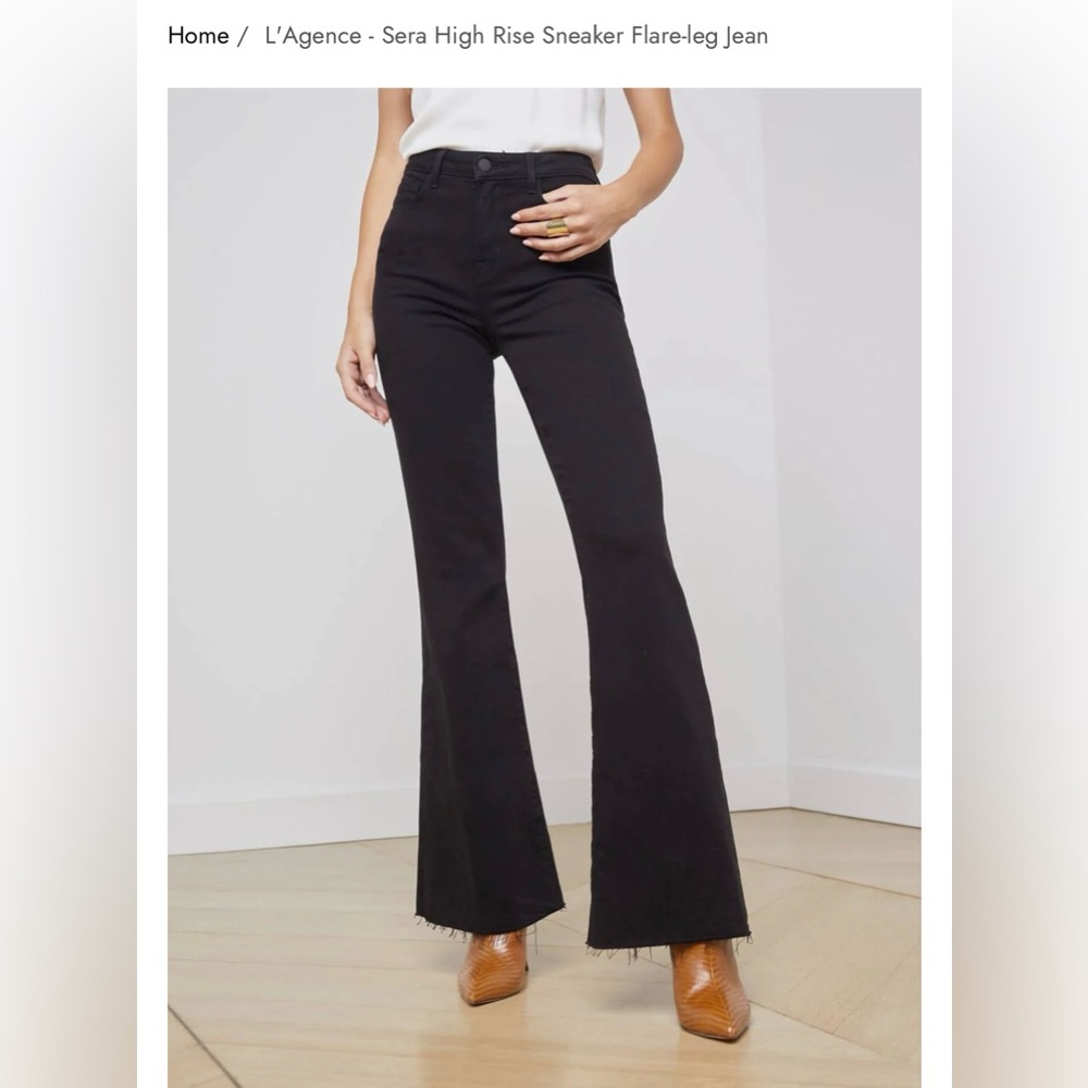 L'AGENCE Black Flare-Leg Jeans